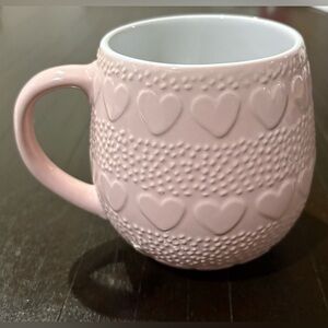 Light Pink Heart Embossed Mug